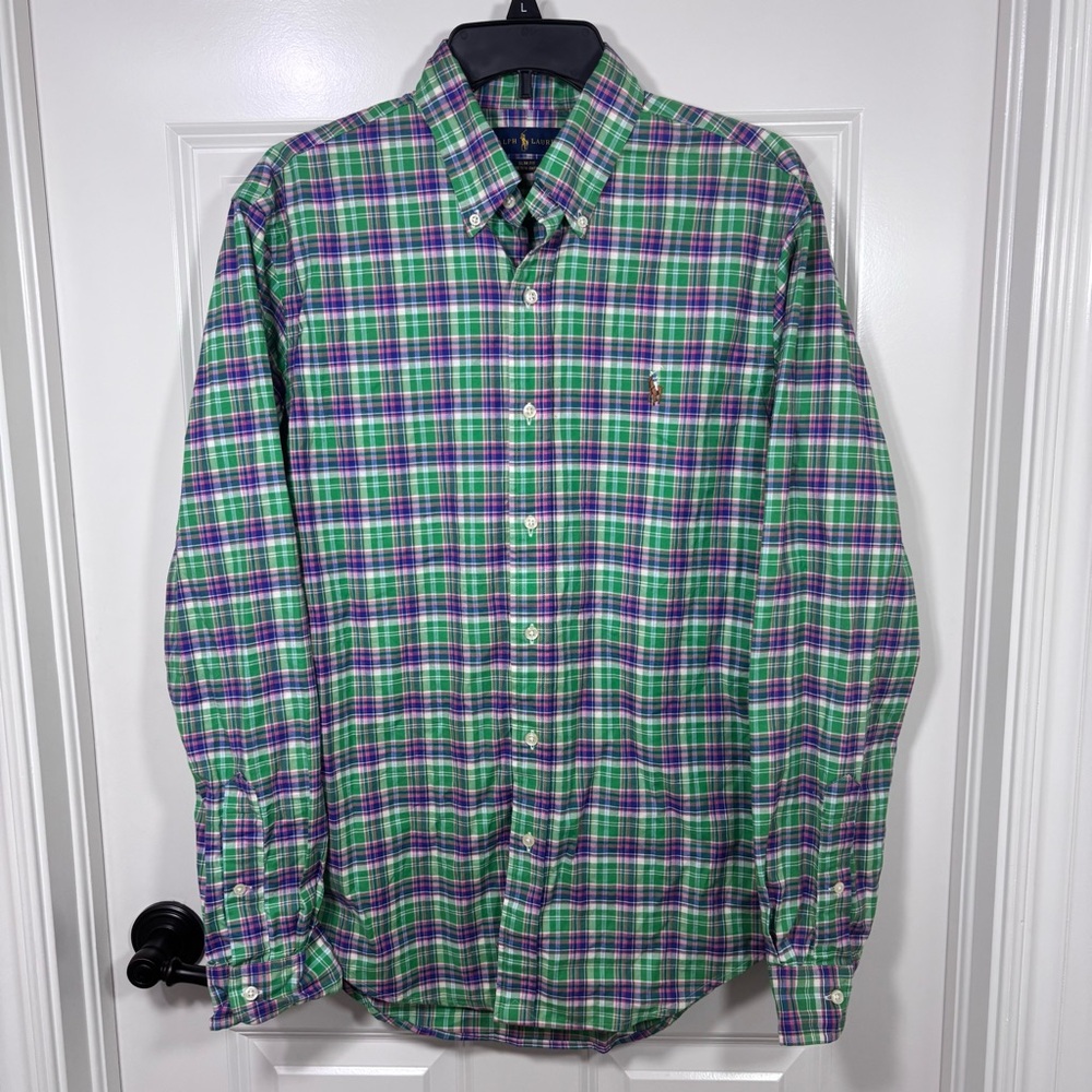 Ralph Lauren Long Sleeve Button Down Stretch Oxford Shirt Men’s M Green
